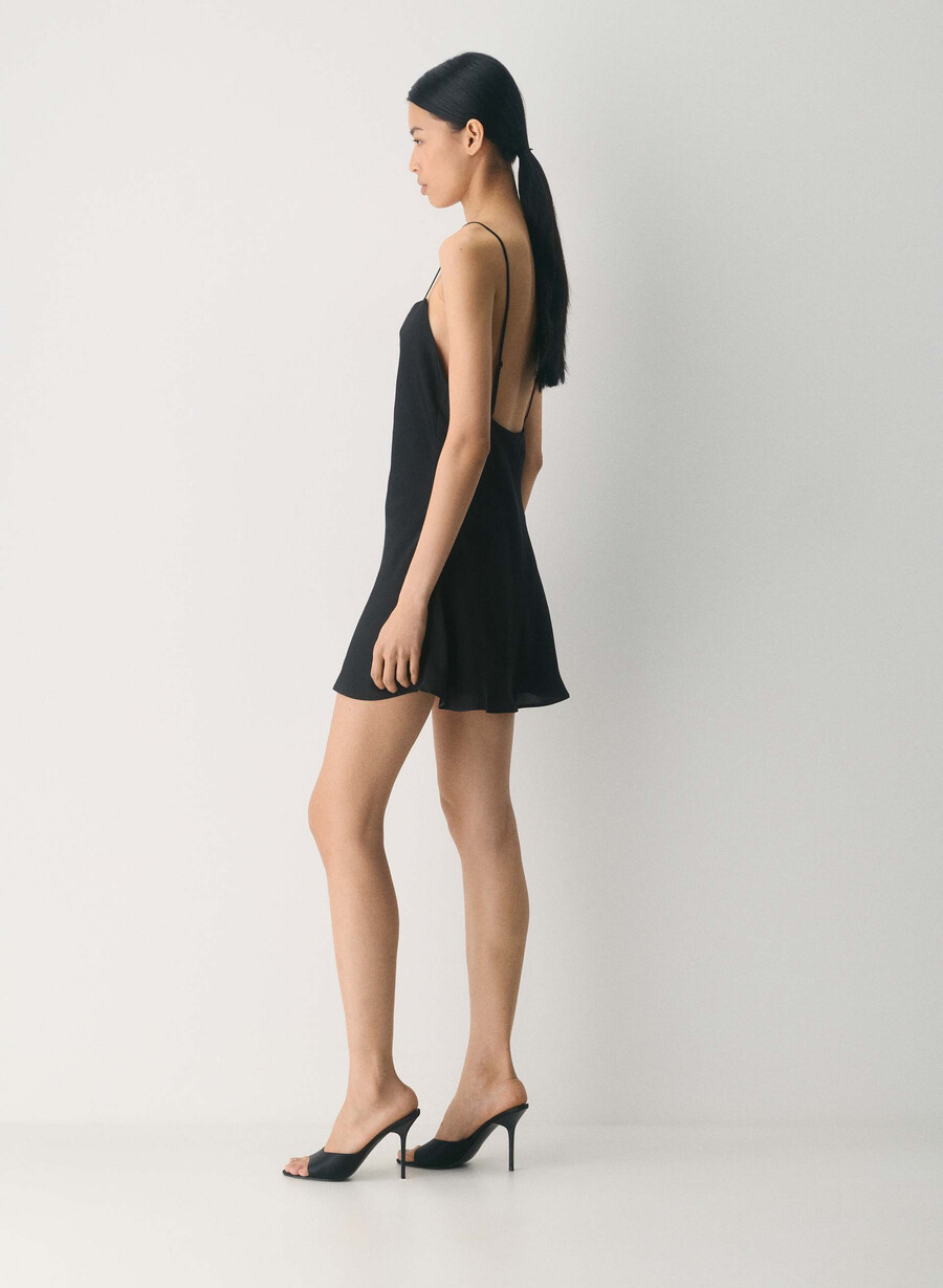 rochie confession din satin negru