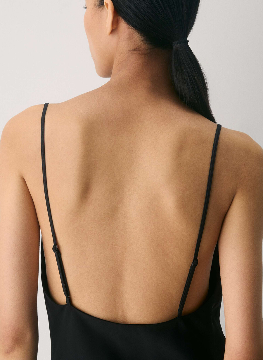 rochie confession din satin negru