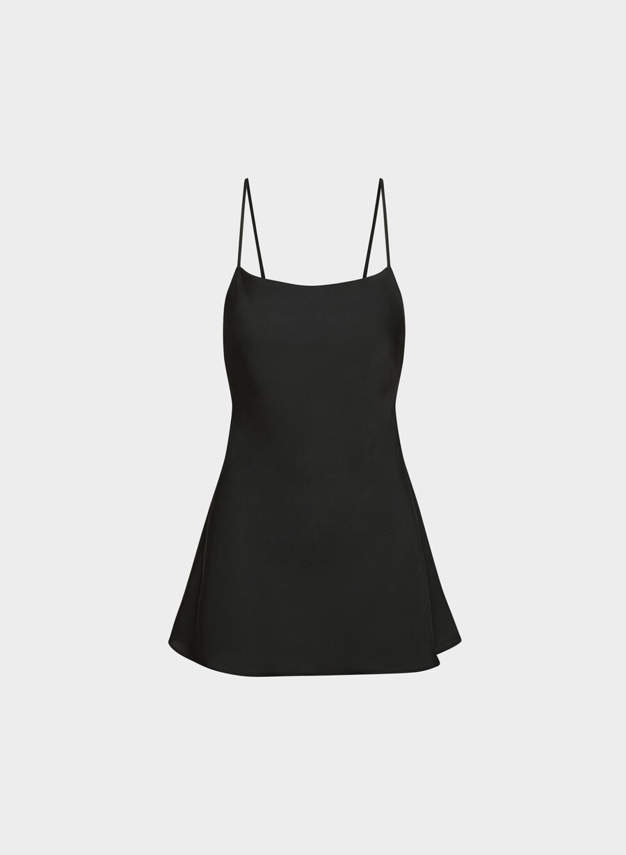 rochie confession din satin negru