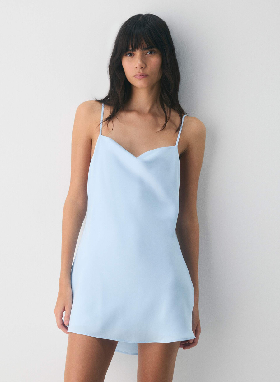 rochie din satin confession villa blue