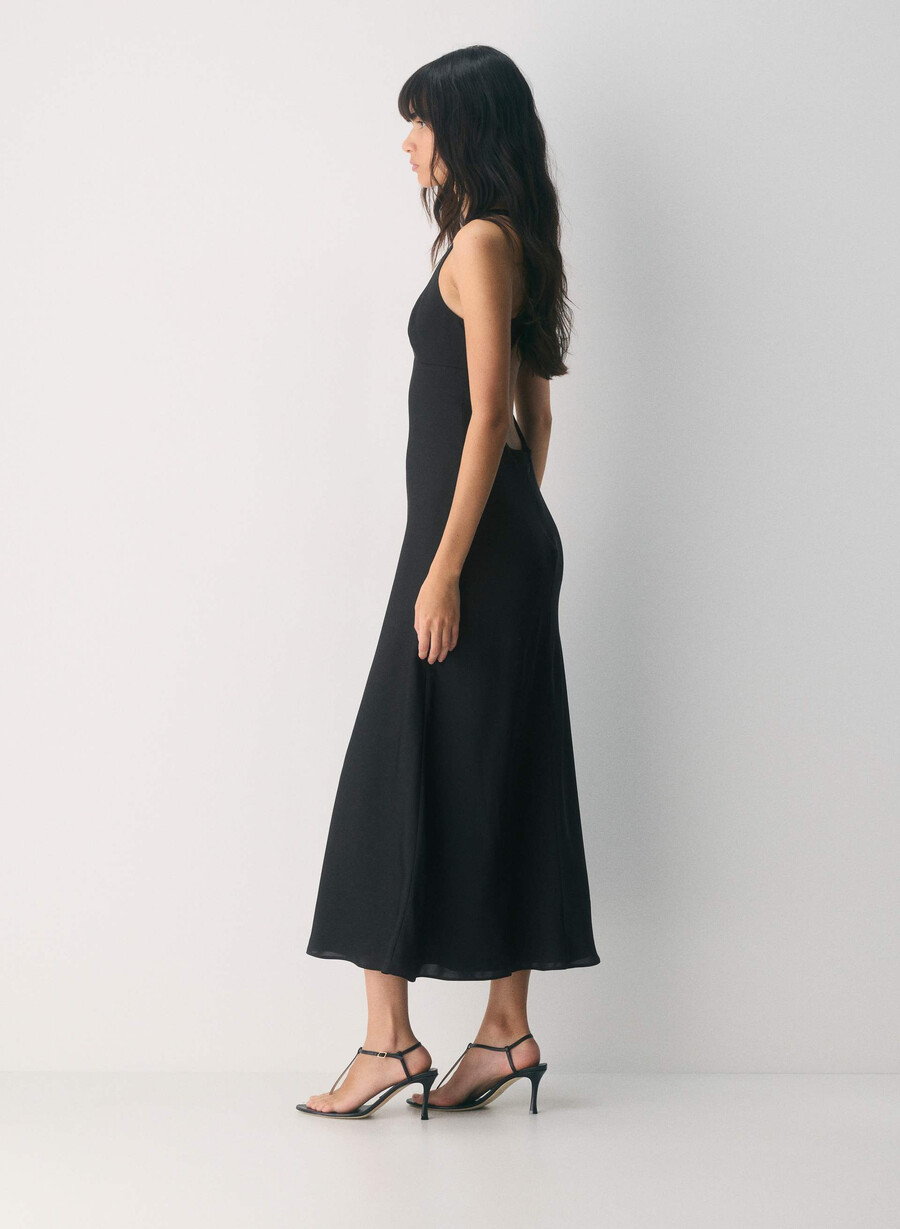 rochie candela din satin neagrĂ