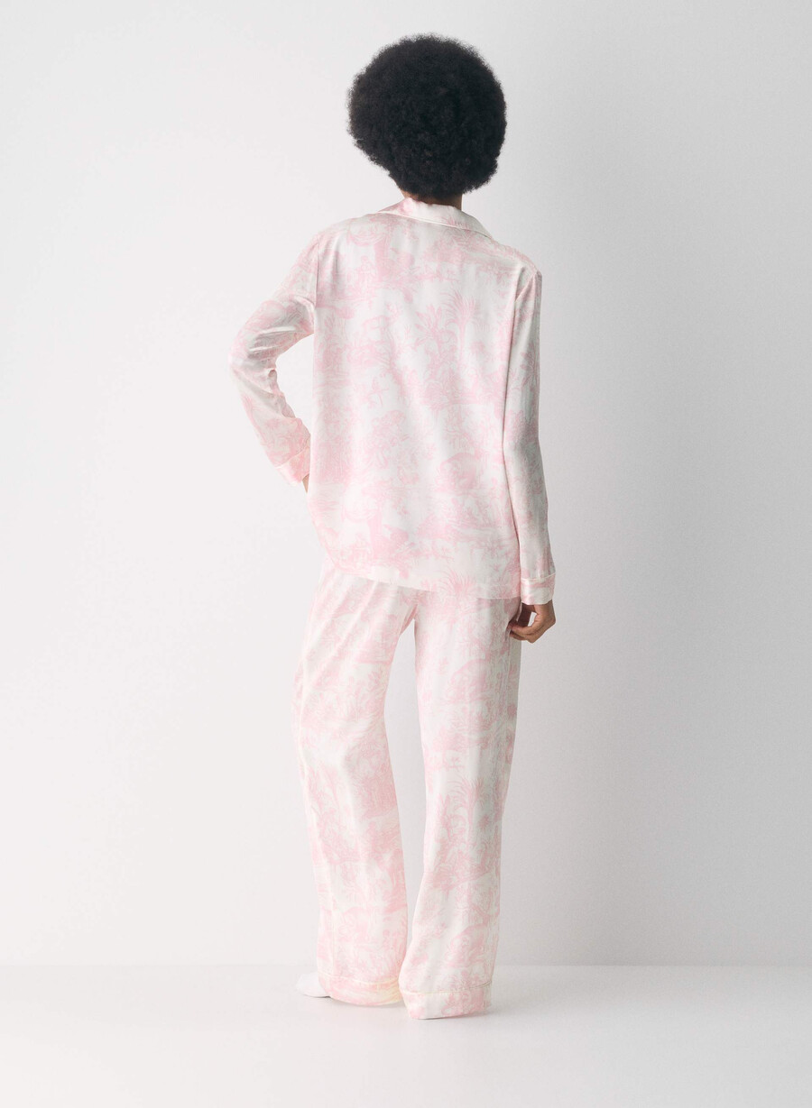 cămașă de pijama din mătase nightside lght bch dk cpd pnk
