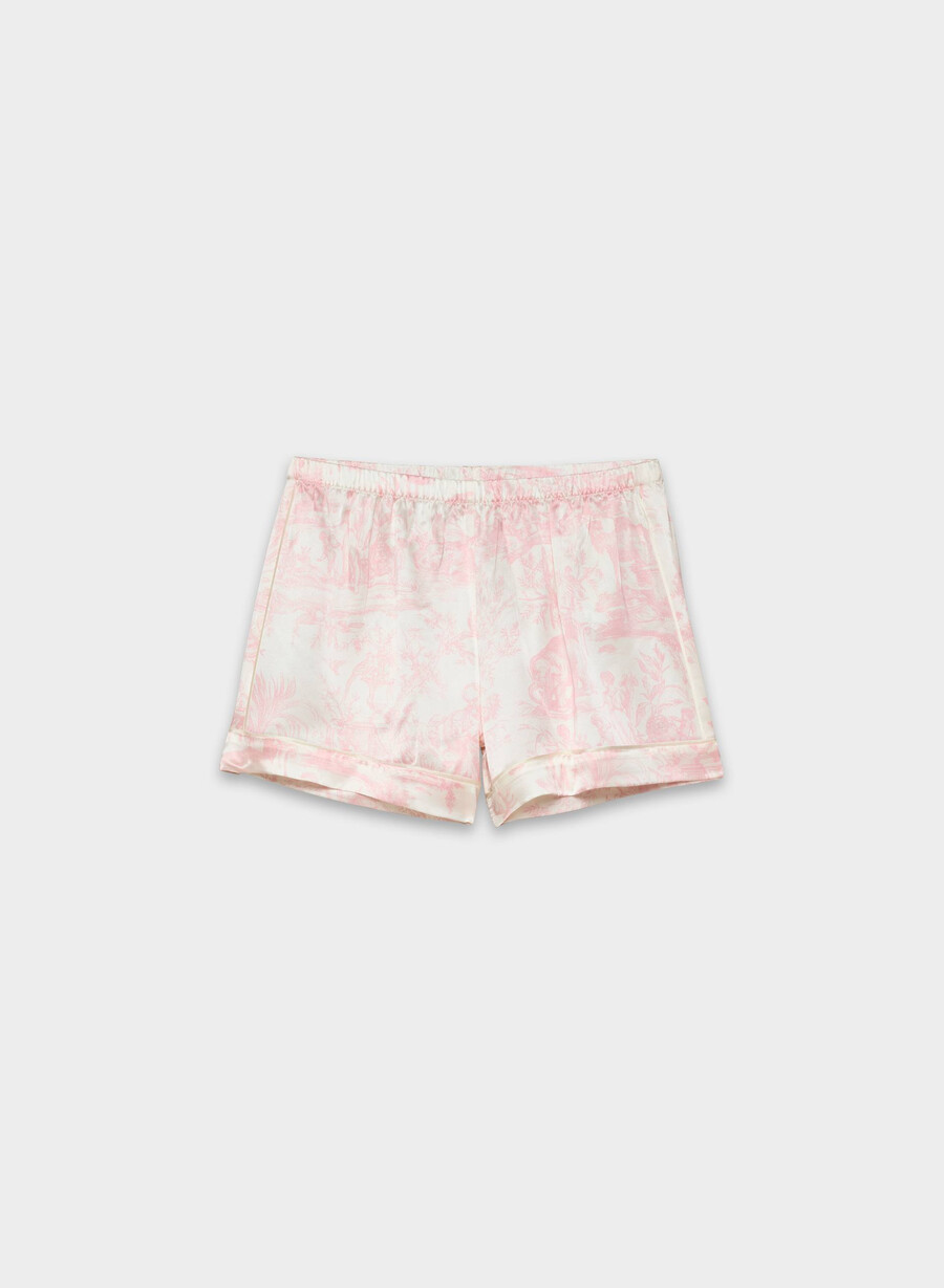 boxer de pijama nightside din mătase culoarea sâmbetei culoarea bejroz deschis
