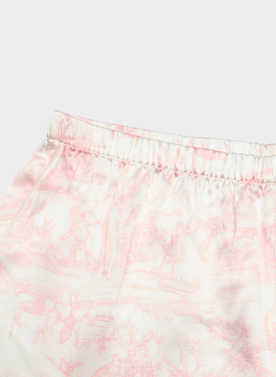 boxer de pijama nightside din mătase culoarea sâmbetei culoarea bejroz deschis