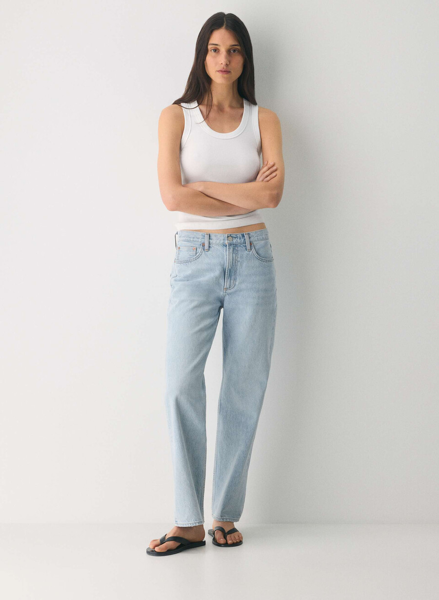 denim forum blugi largi iggy cu talie mică anii 90 15 ani culoare albastru-aprins