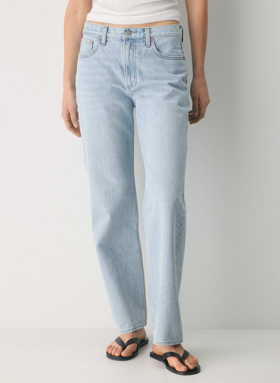 denim forum blugi largi iggy cu talie mică anii 90 15 ani culoare albastru-aprins