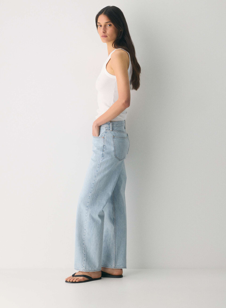 denim forum blugi largi iggy cu talie mică anii 90 15 ani culoare albastru-aprins