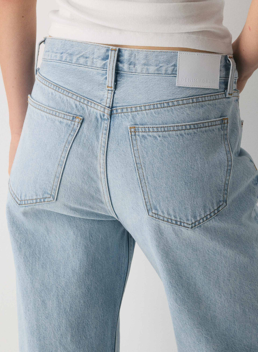 denim forum blugi largi iggy cu talie mică anii 90 15 ani culoare albastru-aprins
