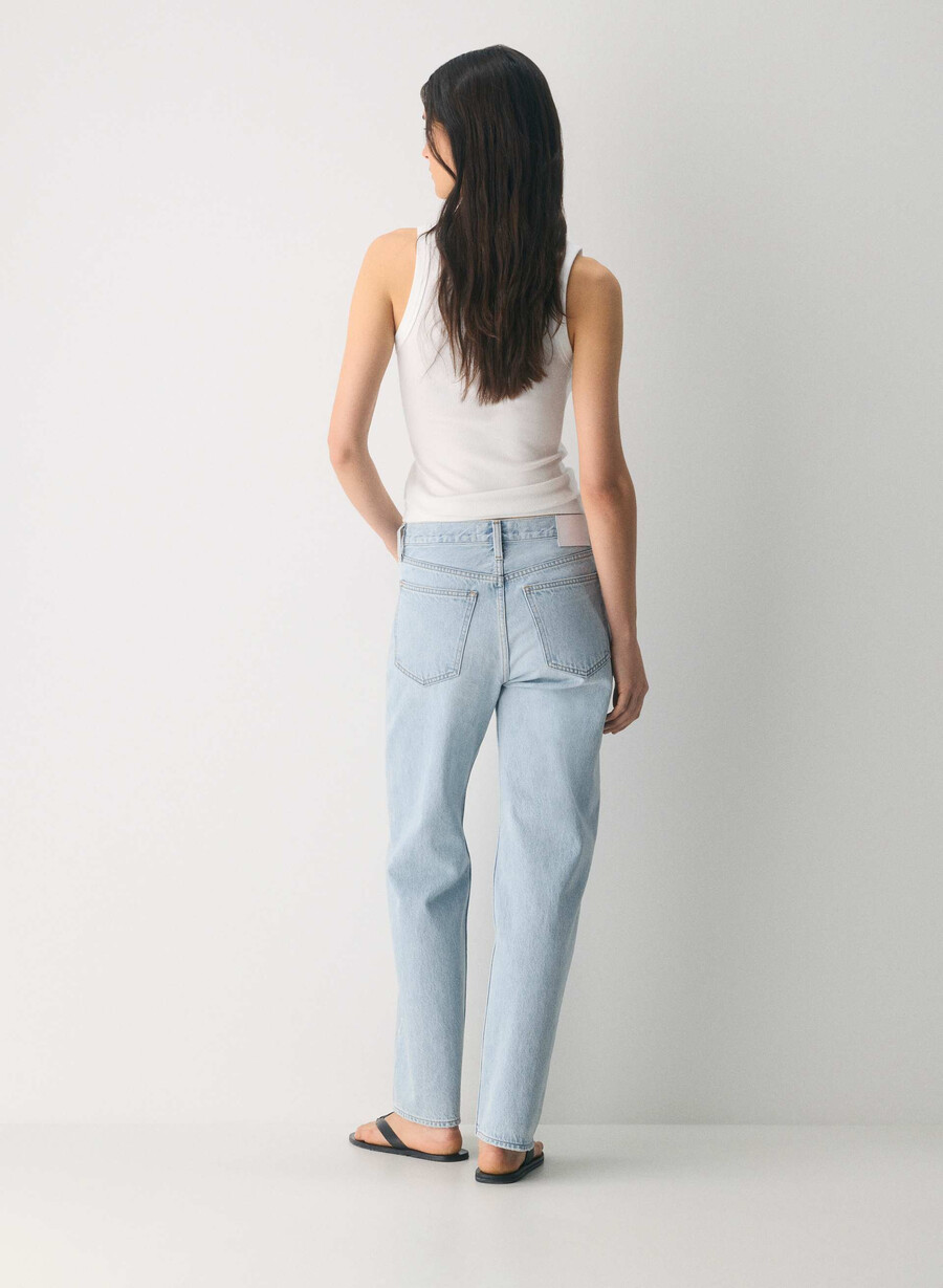 denim forum blugi largi iggy cu talie mică anii 90 15 ani culoare albastru-aprins