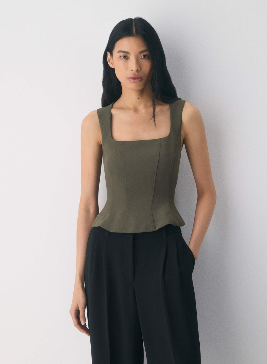 bustier rhodora - crepette dark olive