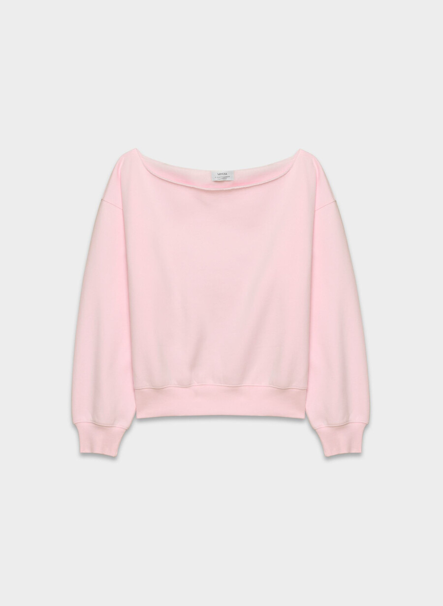 hanorac confortabil din fleece cu umăr gol villa pink