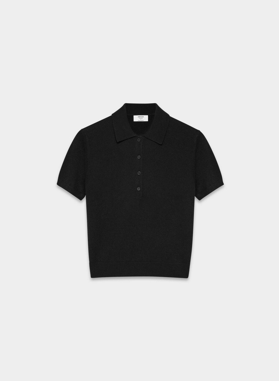 pulover polo cellini din cașmir bare negru