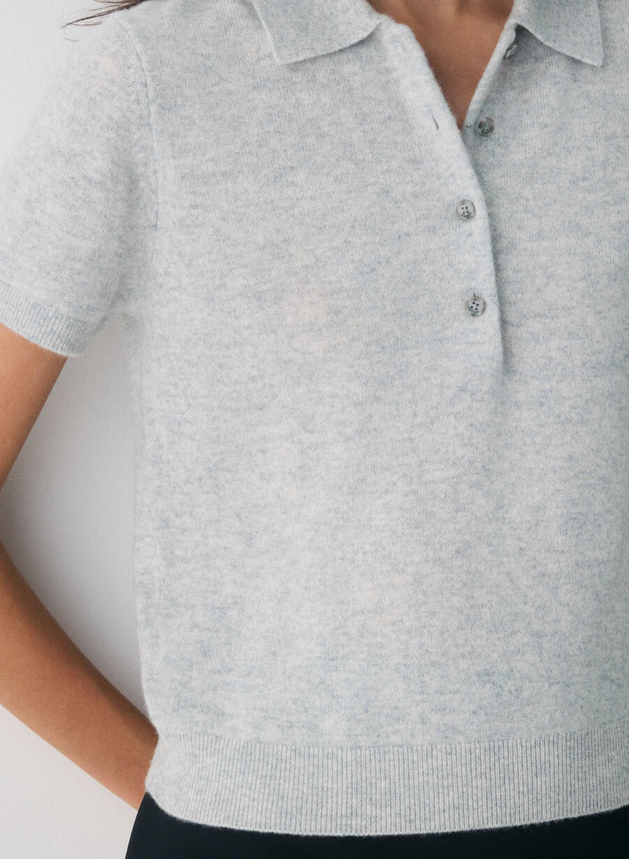pulover polo cellini din cașmir bare heather chrome