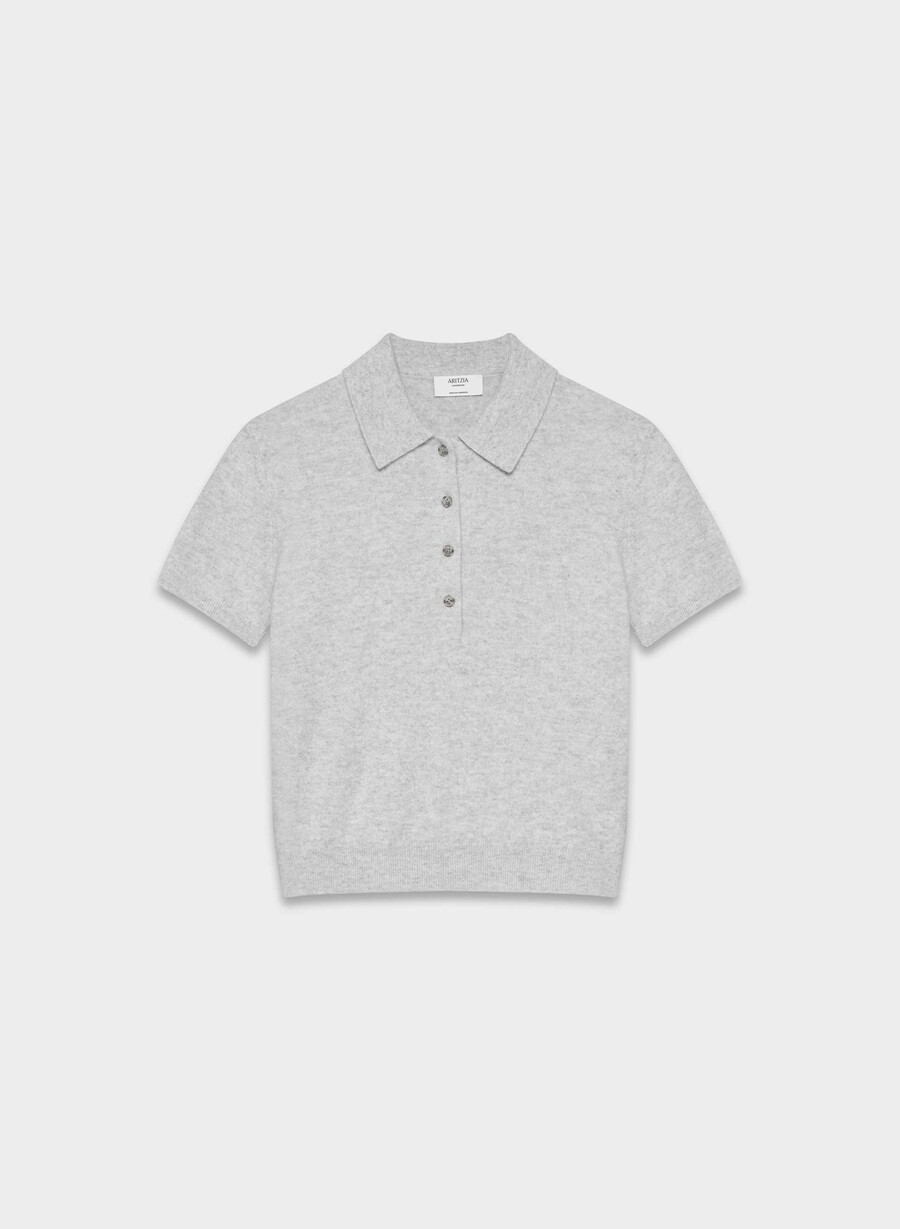 pulover polo cellini din cașmir bare heather chrome