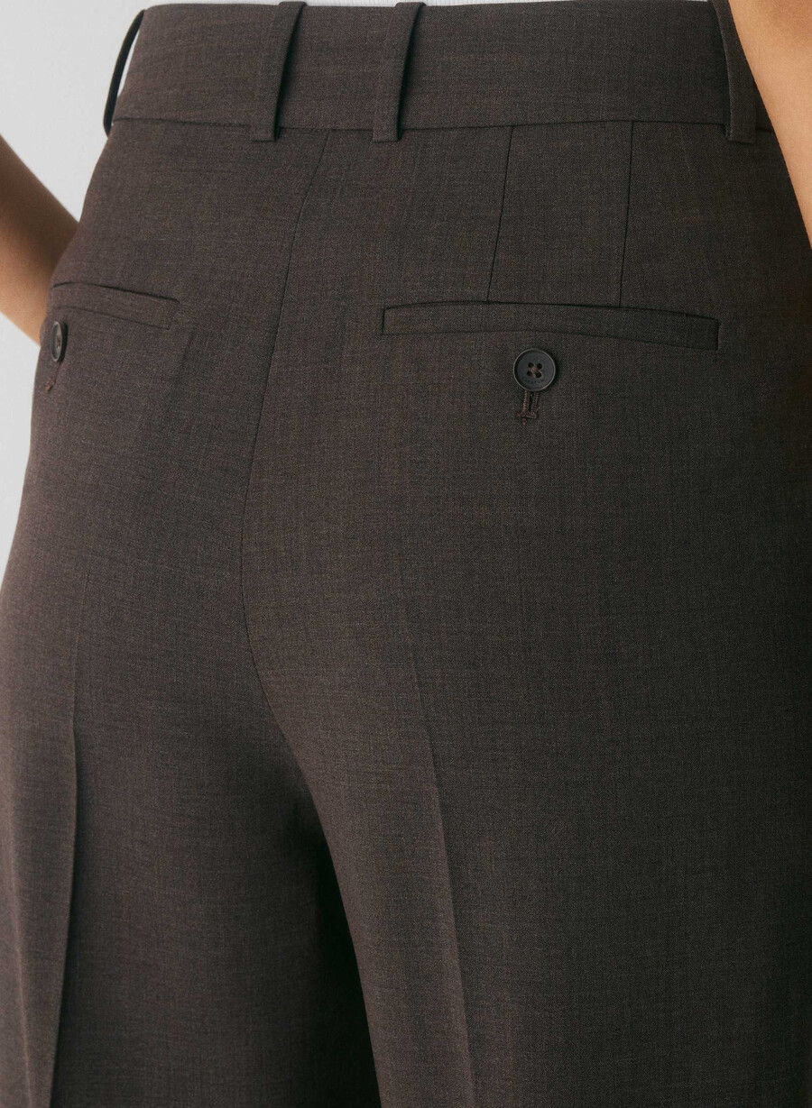 pantaloni din lână new agency heather rich mocha brn