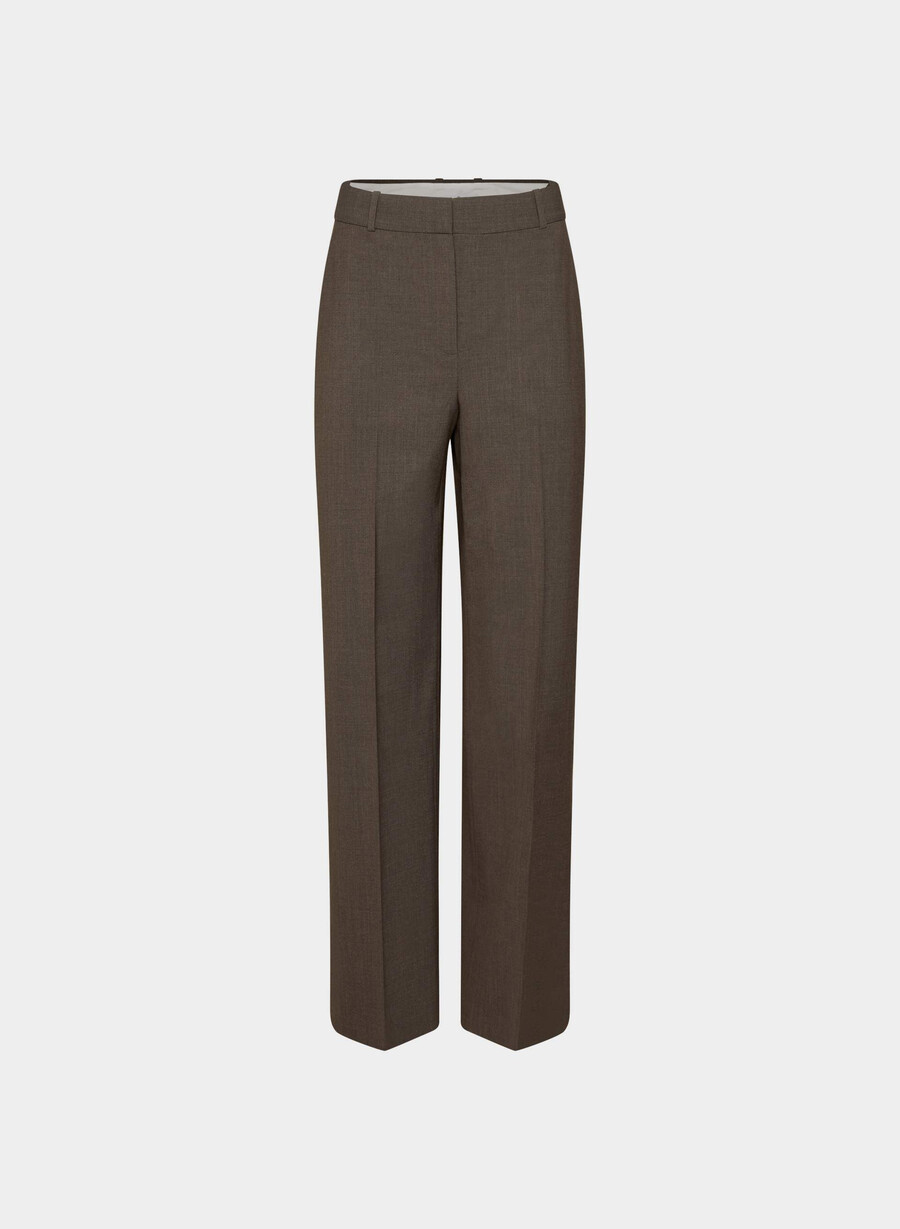 pantaloni din lână new agency heather rich mocha brn