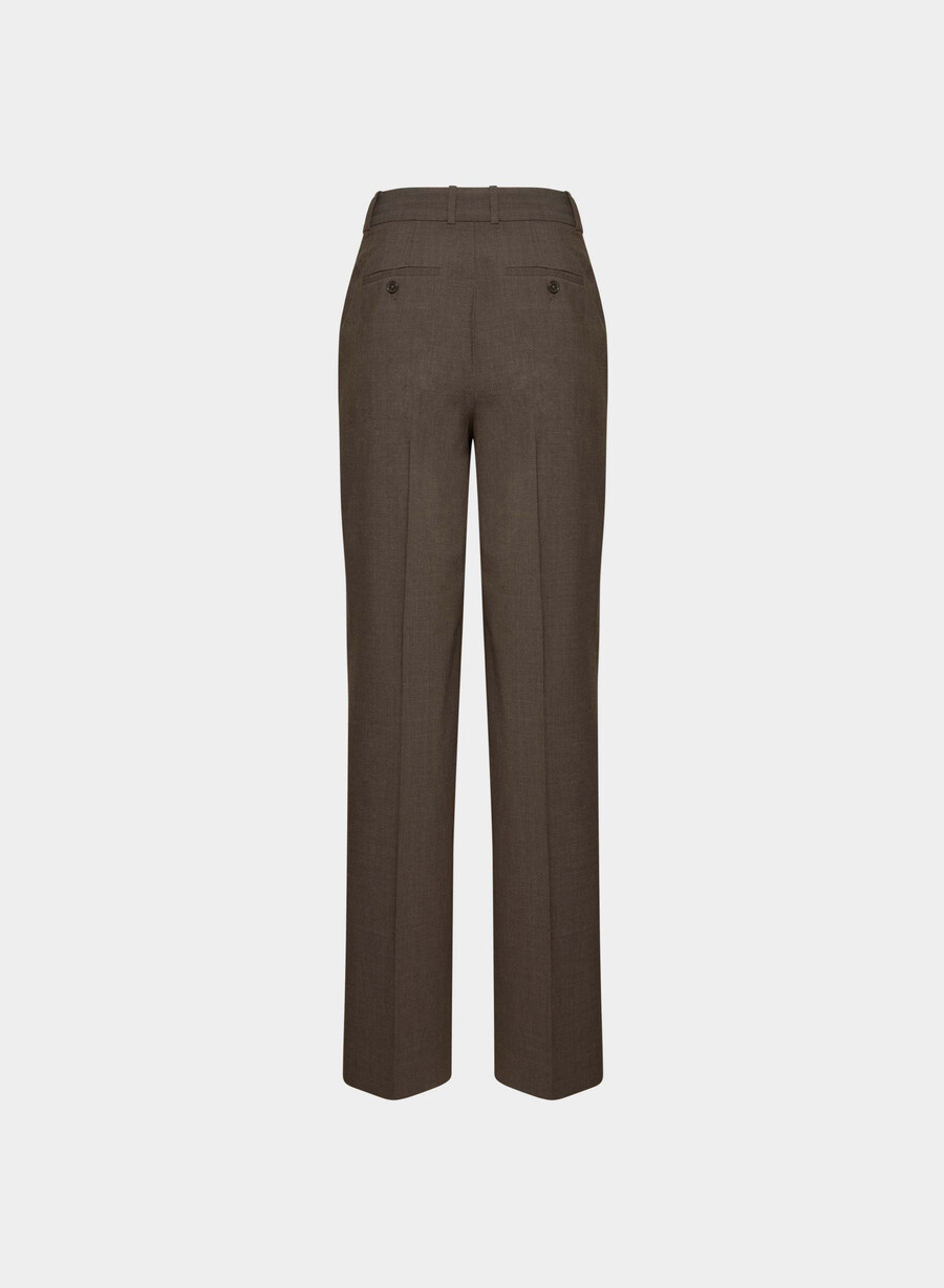 pantaloni din lână new agency heather rich mocha brn