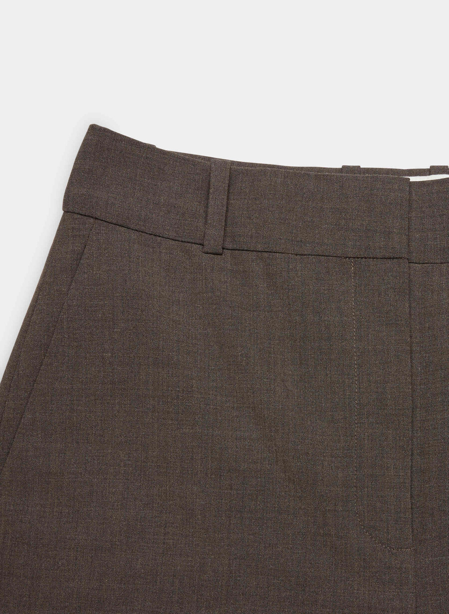 pantaloni din lână new agency heather rich mocha brn