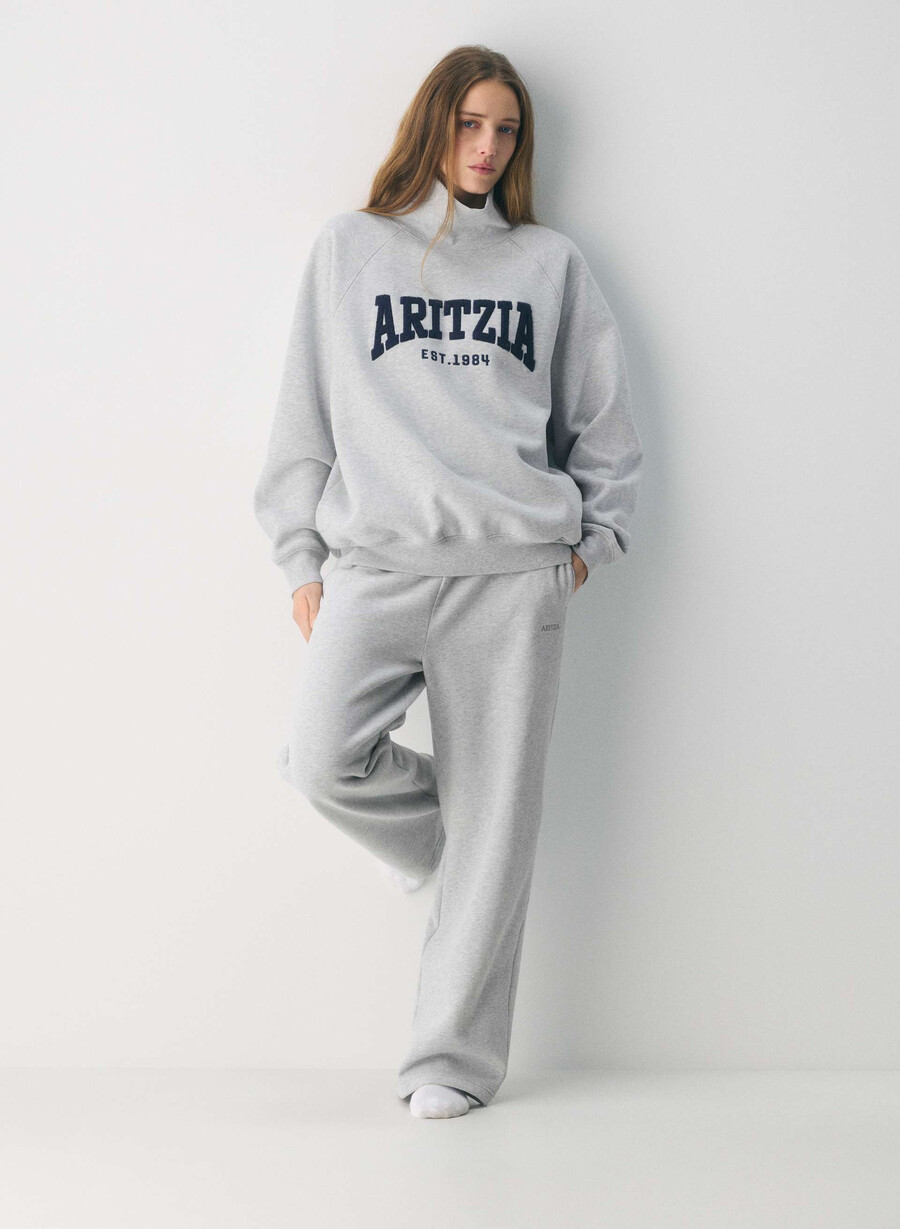 tricou confortabil din fleece mega raglan cu guler tip pâlnie h crom admiral
