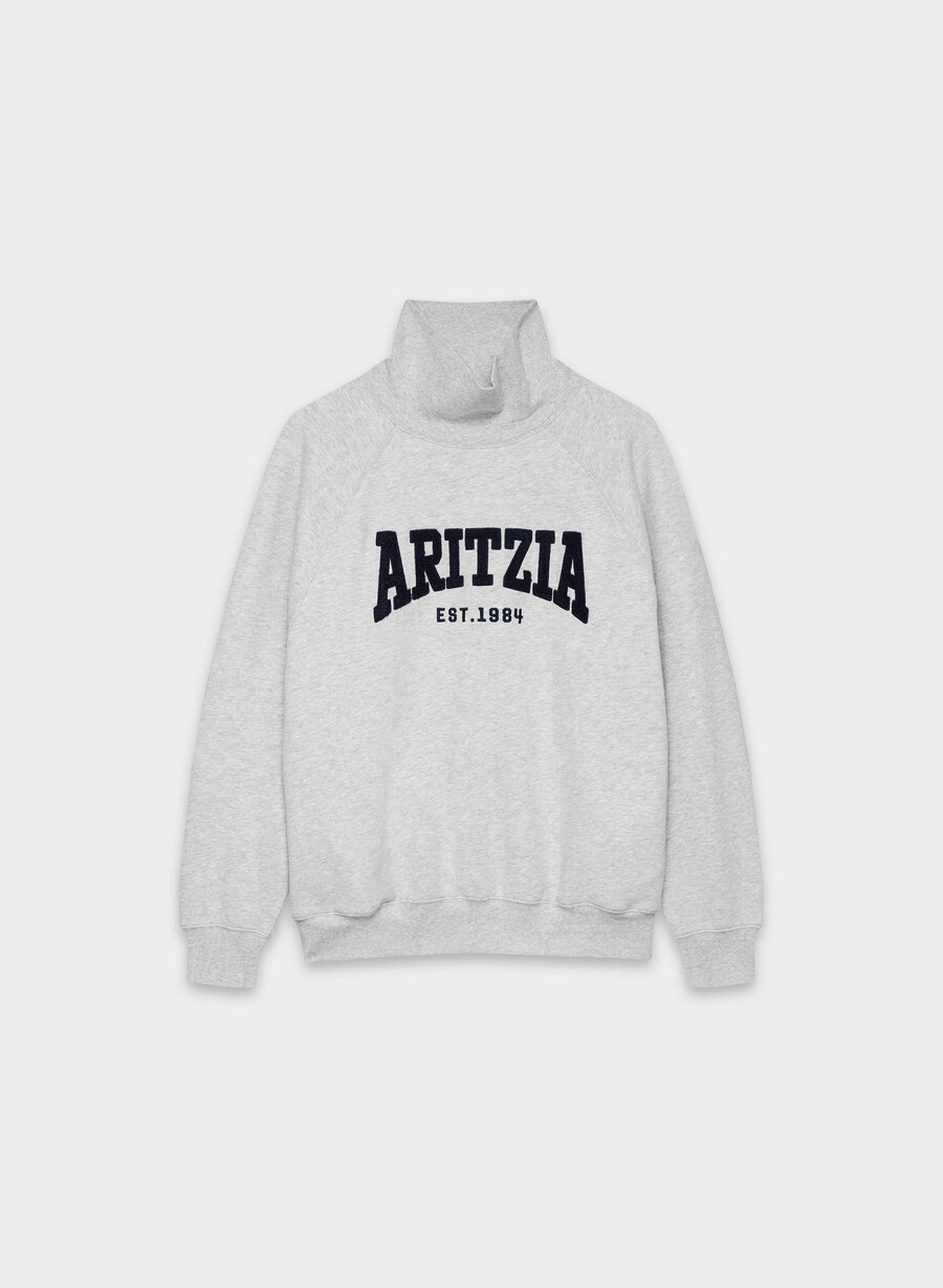 tricou confortabil din fleece mega raglan cu guler tip pâlnie h crom admiral