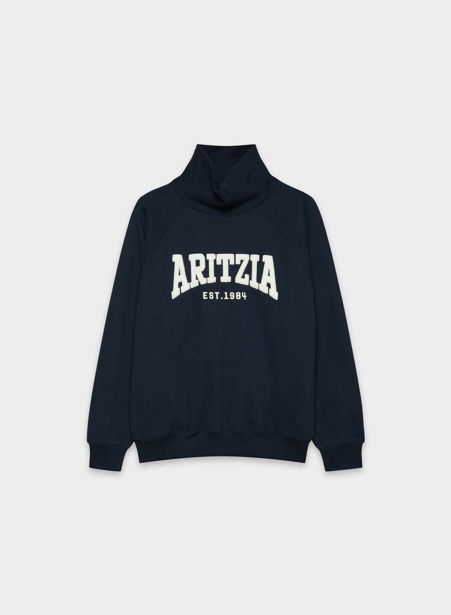 pulover confortabil din fleece mega raglan cu guler tip pâlnie admiral mesteacĂn deschis
