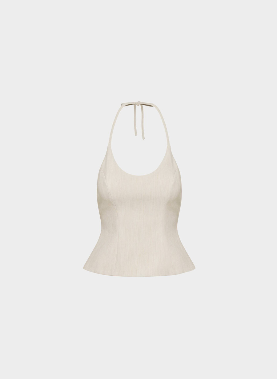 top halter convention heather matte pearl