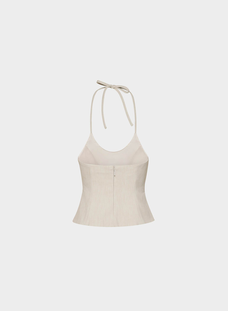top halter convention heather matte pearl