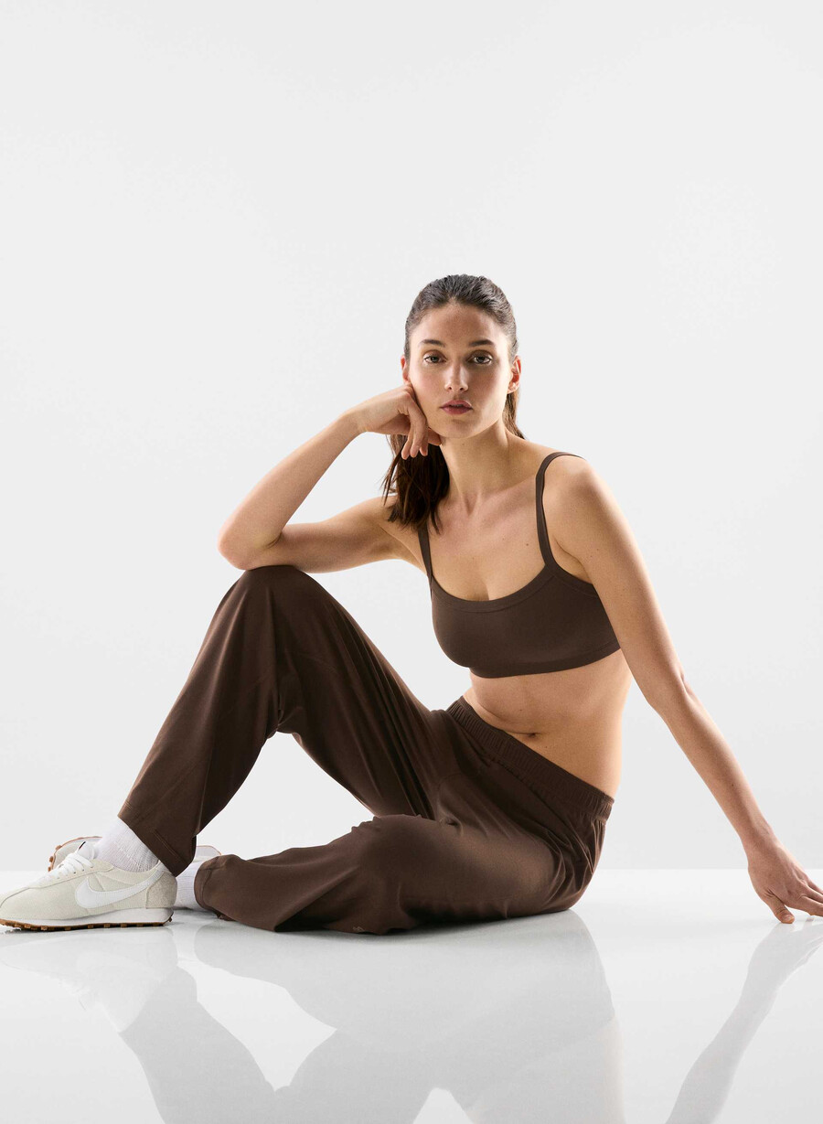 pantaloni de recuperare butter rich mocha brown