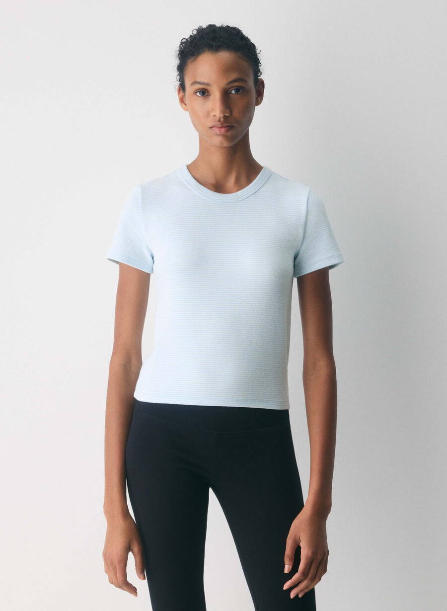tricou besthug little ribbed villa bluewhite