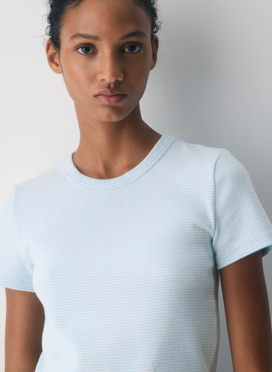 tricou besthug little ribbed villa bluewhite