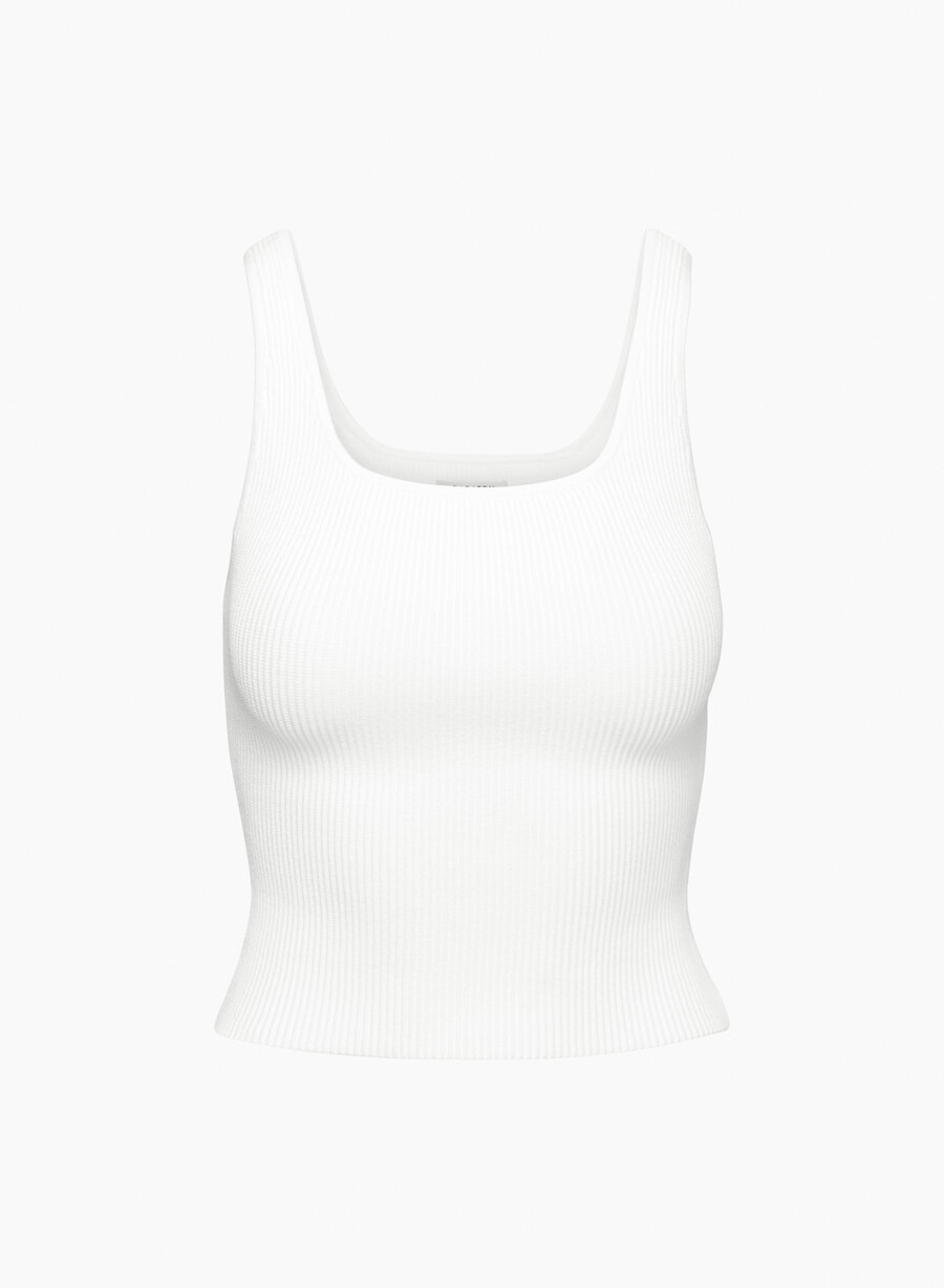 maiou sculpt knit cu guler pătrat alb