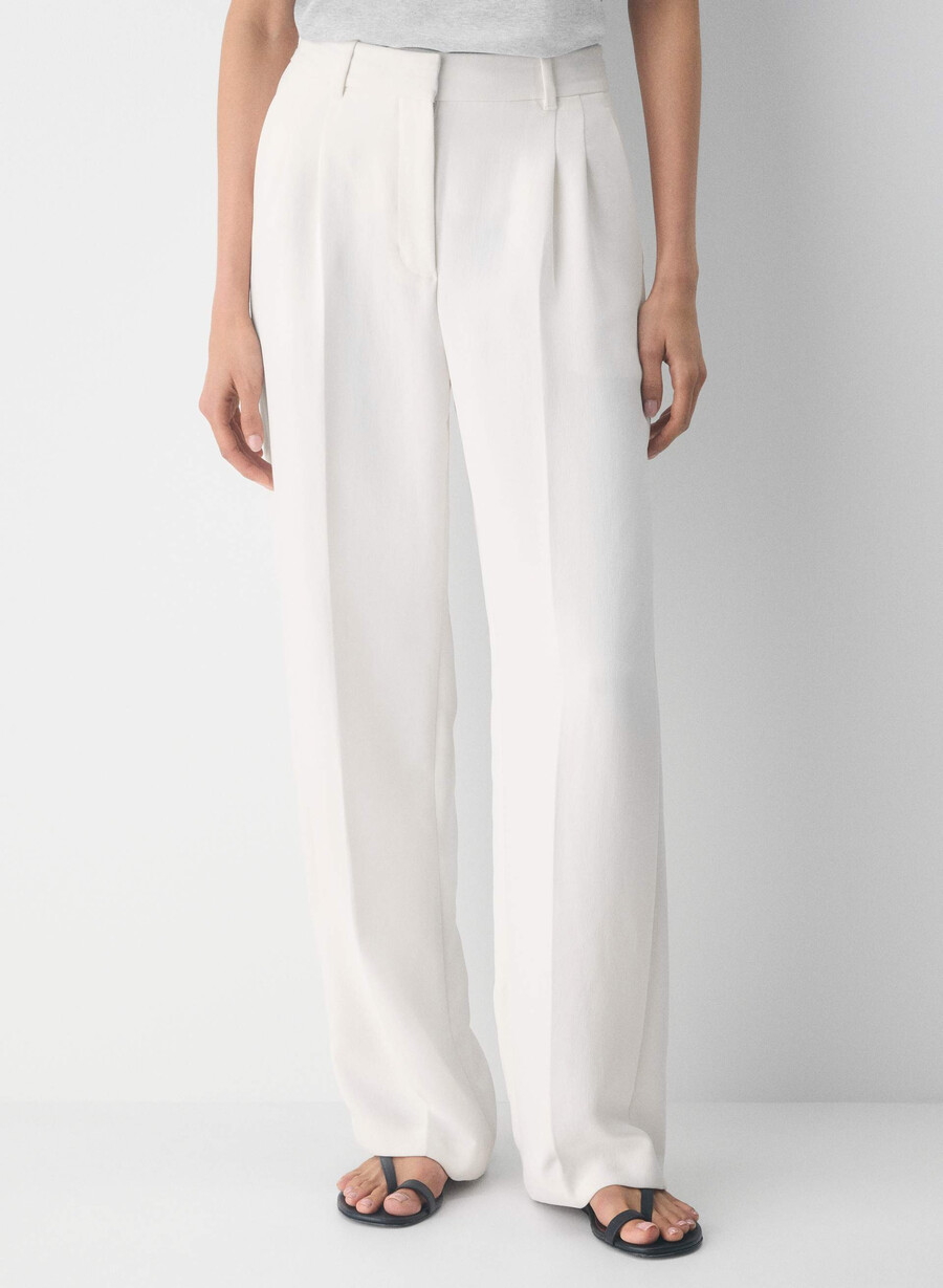 pantalonii fără efort - crepette culoare deschisĂ de mesteacĂn