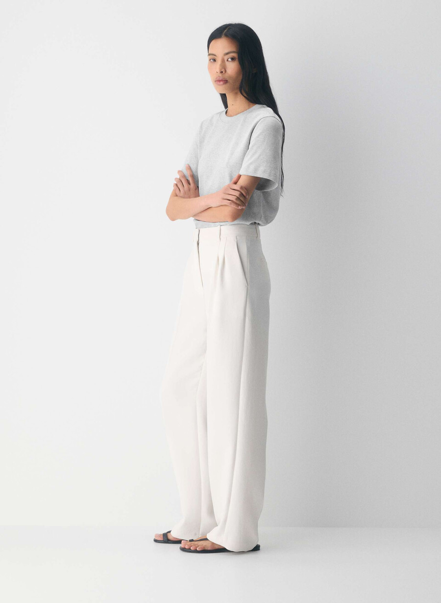 pantalonii fără efort - crepette culoare deschisĂ de mesteacĂn