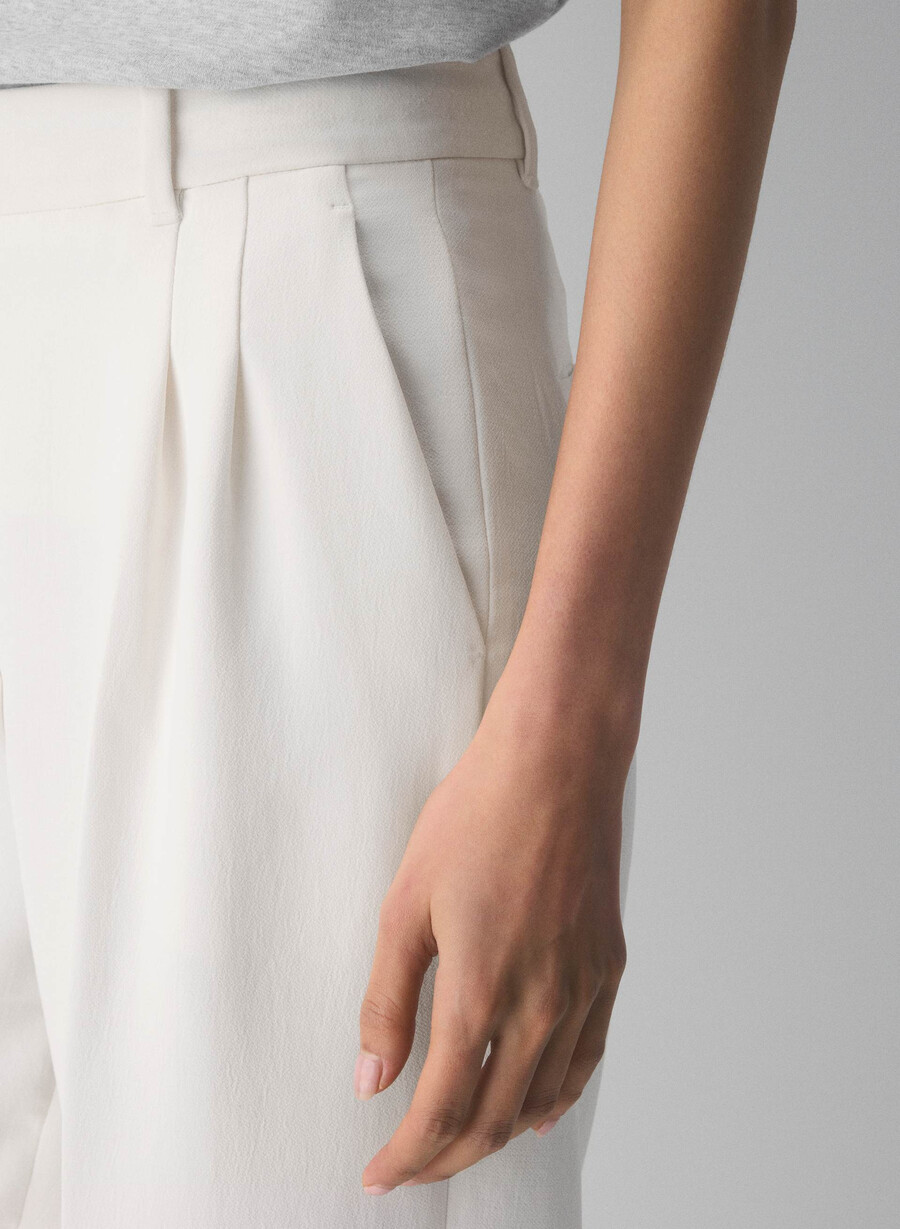 pantalonii fără efort - crepette culoare deschisĂ de mesteacĂn