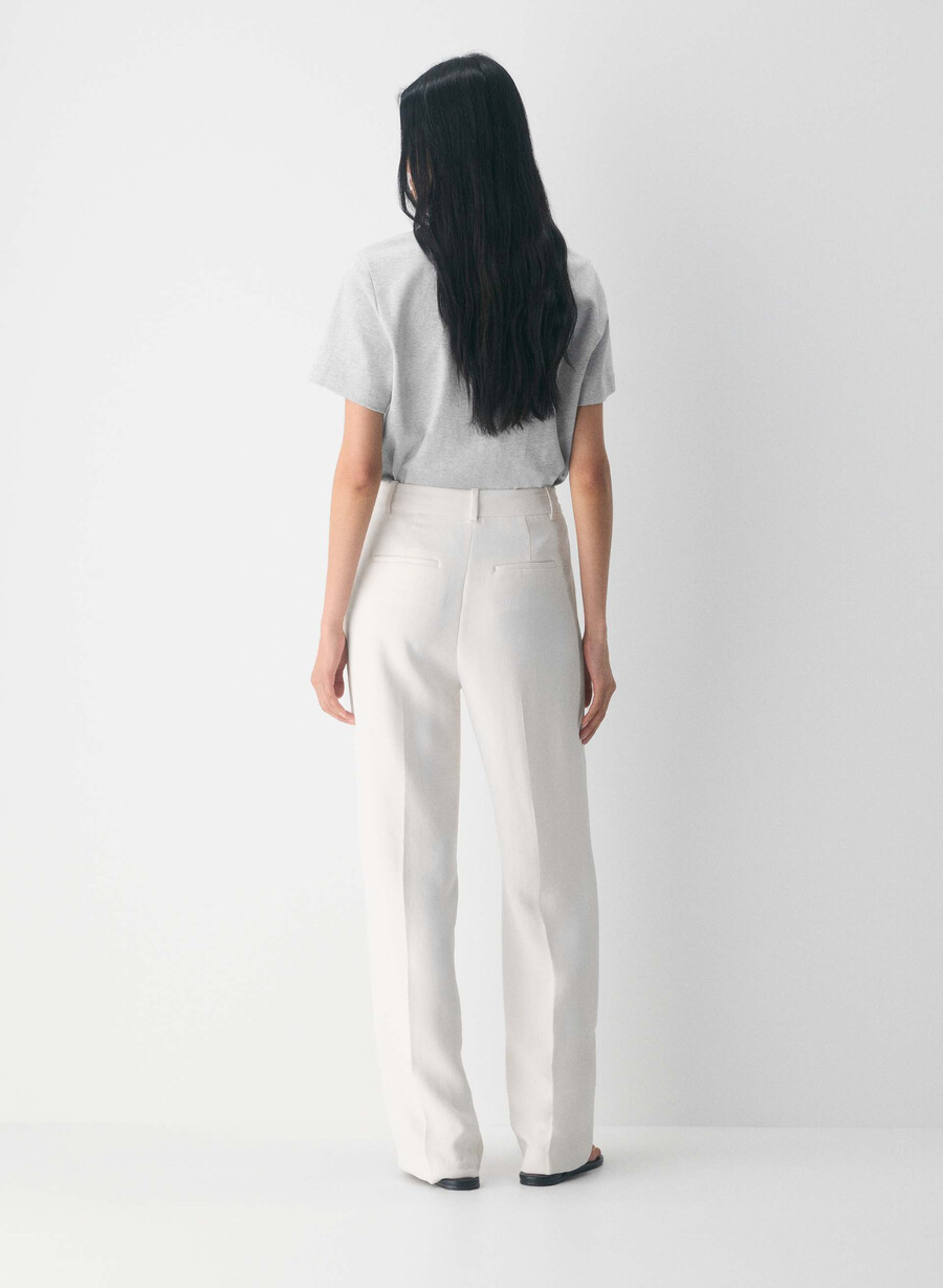 pantalonii fără efort - crepette culoare deschisĂ de mesteacĂn
