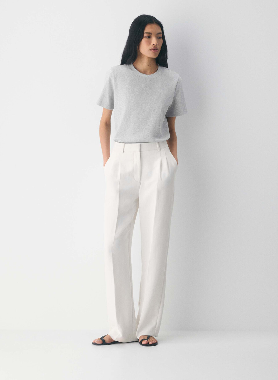 pantalonii fără efort - crepette culoare deschisĂ de mesteacĂn