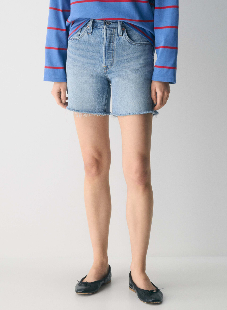 pantaloni scurți levis 501 jeans la jumătatea coapsei stil fun flare