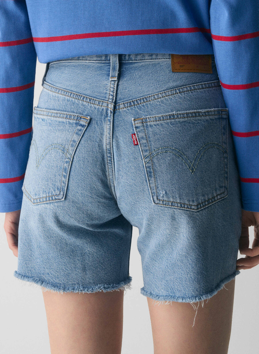 pantaloni scurți levis 501 jeans la jumătatea coapsei stil fun flare