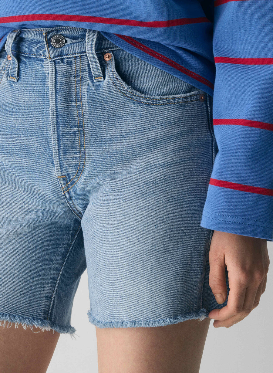 pantaloni scurți levis 501 jeans la jumătatea coapsei stil fun flare