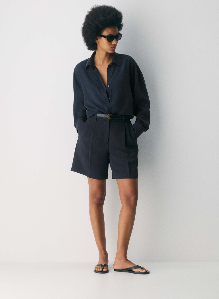 pantaloni scurți lungi the effortless short - crepette bleumarin bleumarin Închis