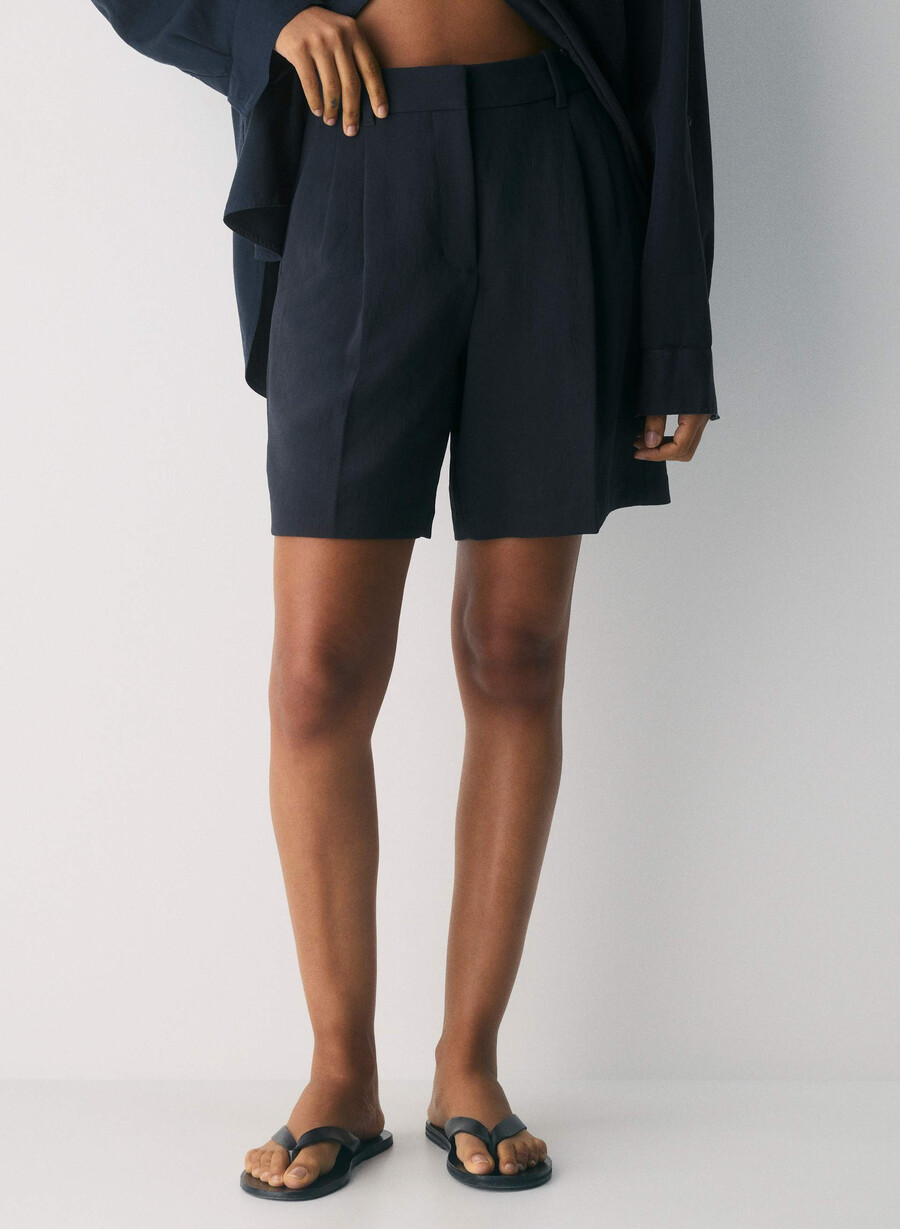 pantaloni scurți lungi the effortless short - crepette bleumarin bleumarin Închis