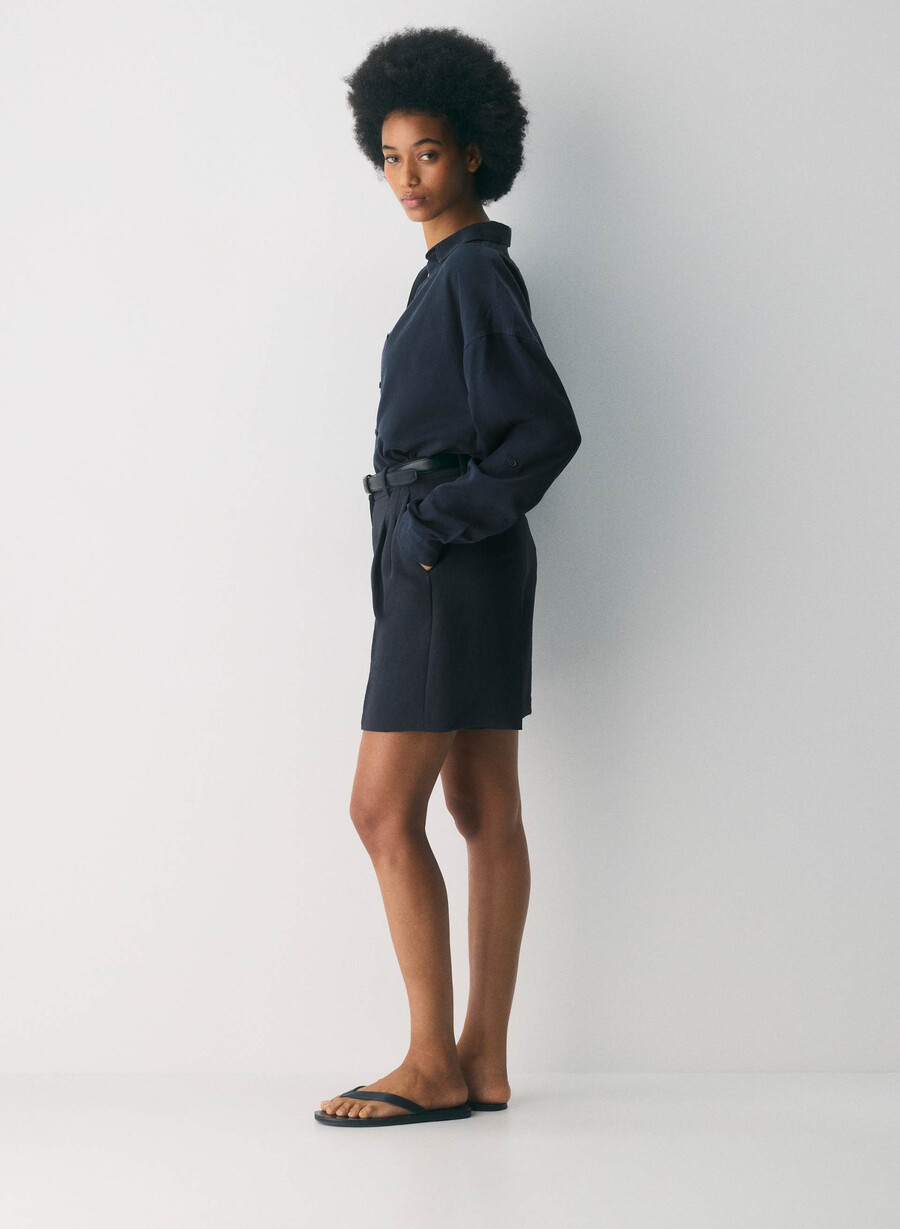 pantaloni scurți lungi the effortless short - crepette bleumarin bleumarin Închis