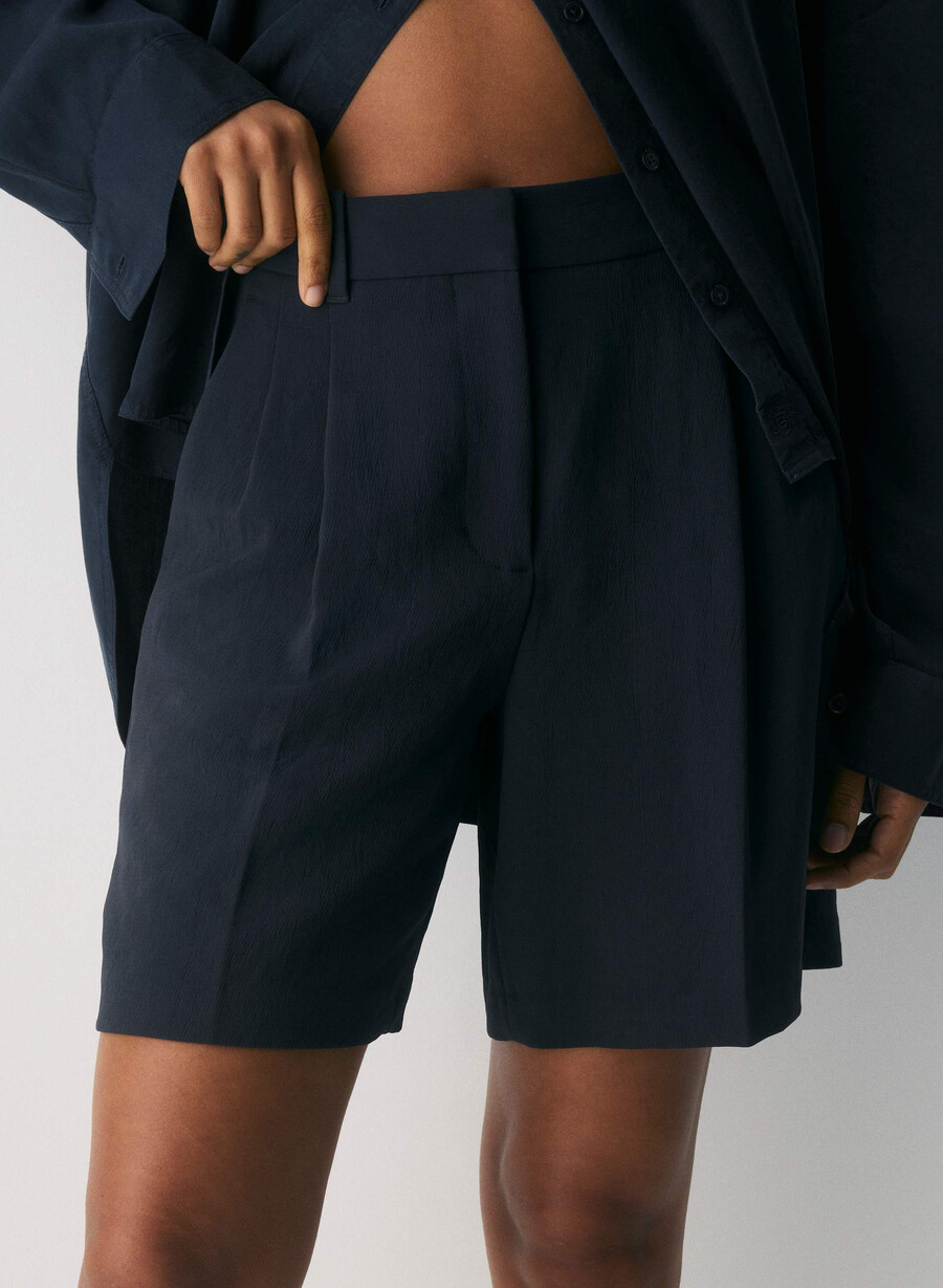 pantaloni scurți lungi the effortless short - crepette bleumarin bleumarin Închis