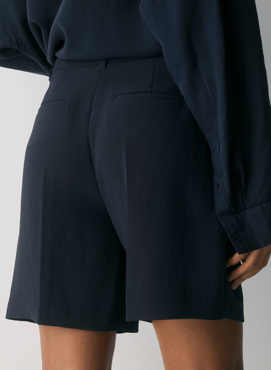 pantaloni scurți lungi the effortless short - crepette bleumarin bleumarin Închis