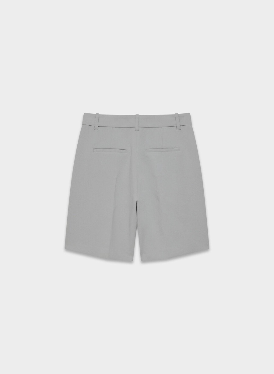 pantaloni scurți lungi the effortless short - crepette riverstone grey