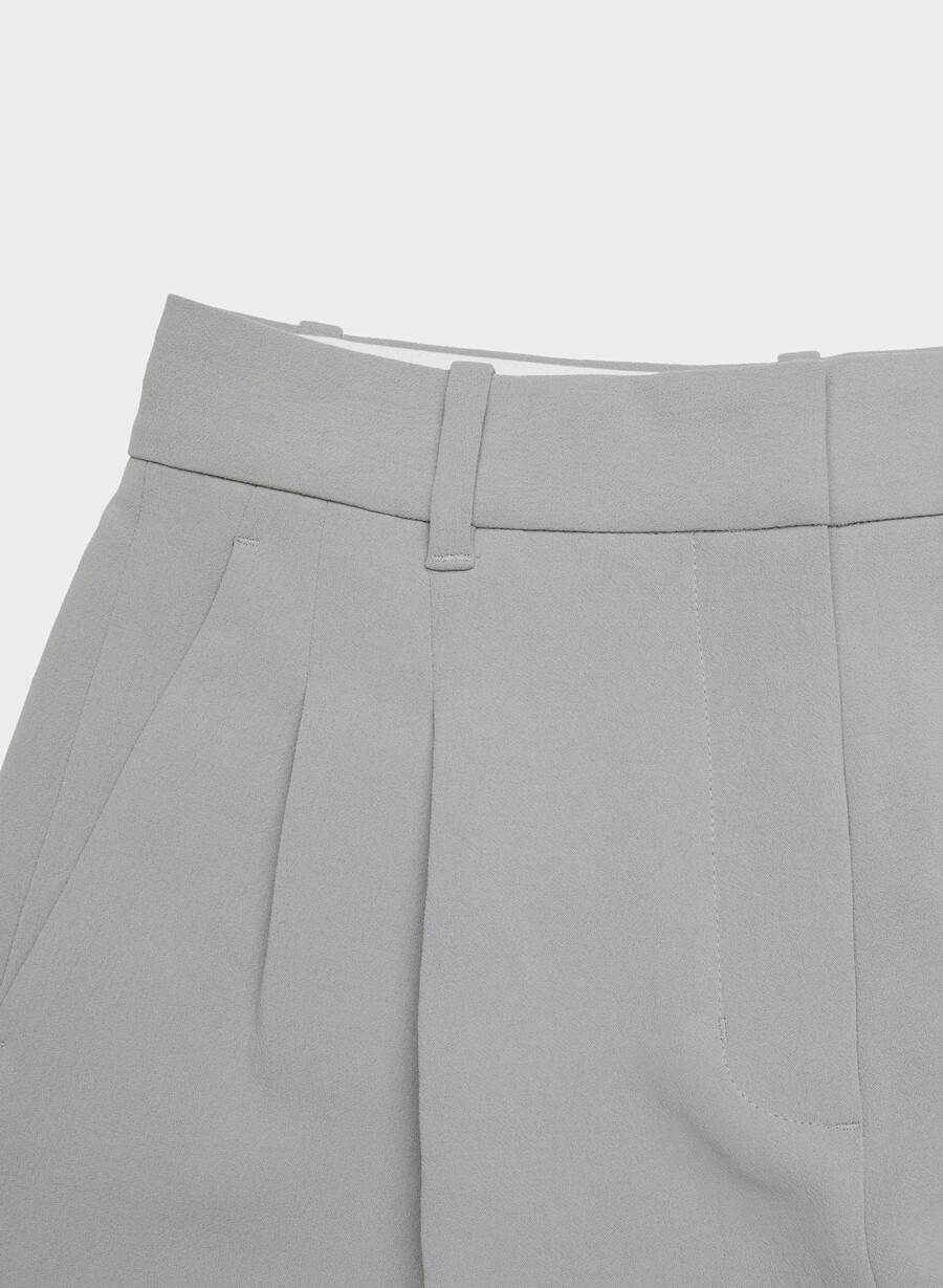 pantaloni scurți lungi the effortless short - crepette riverstone grey