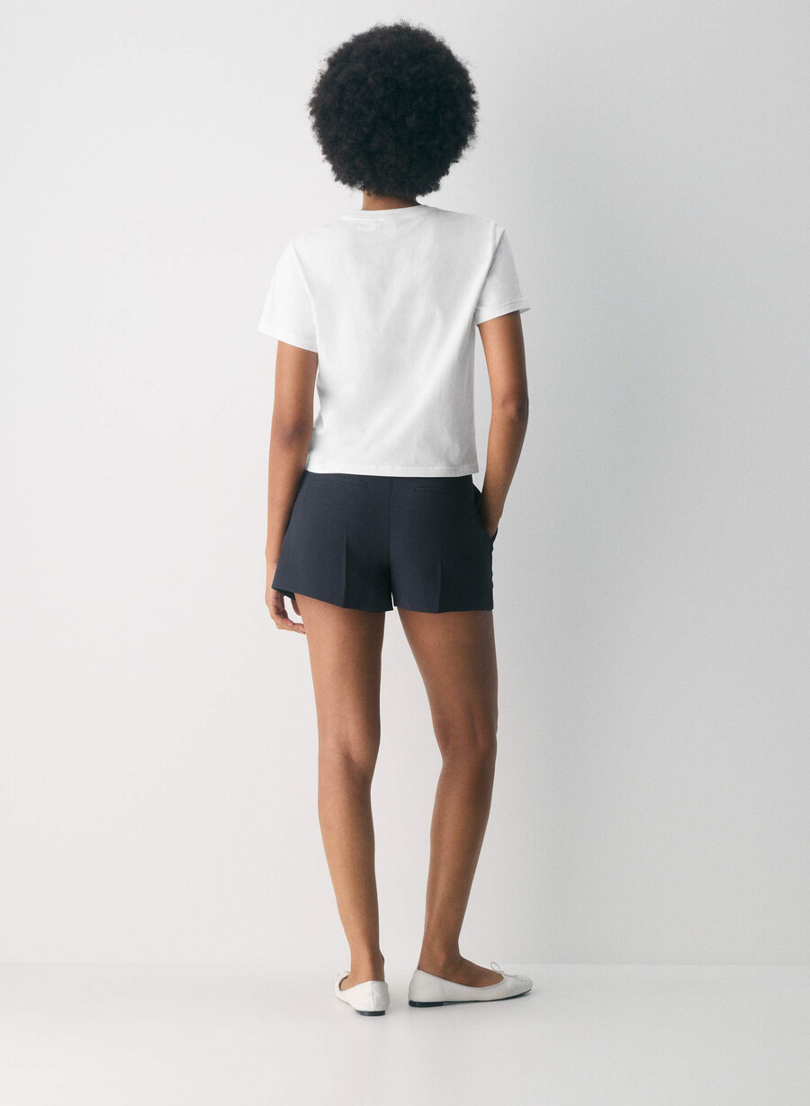 pantaloni scurți the effortless short mini - crepette bleumarin bleumarin Închis