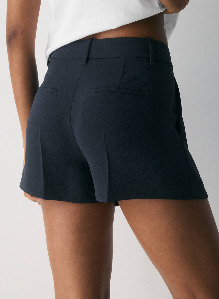 pantaloni scurți the effortless short mini - crepette bleumarin bleumarin Închis