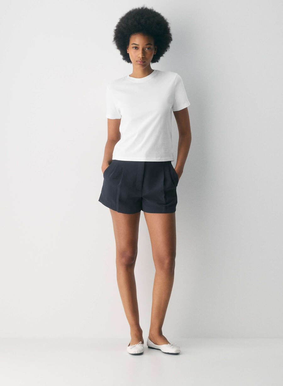 pantaloni scurți the effortless short mini - crepette bleumarin bleumarin Închis