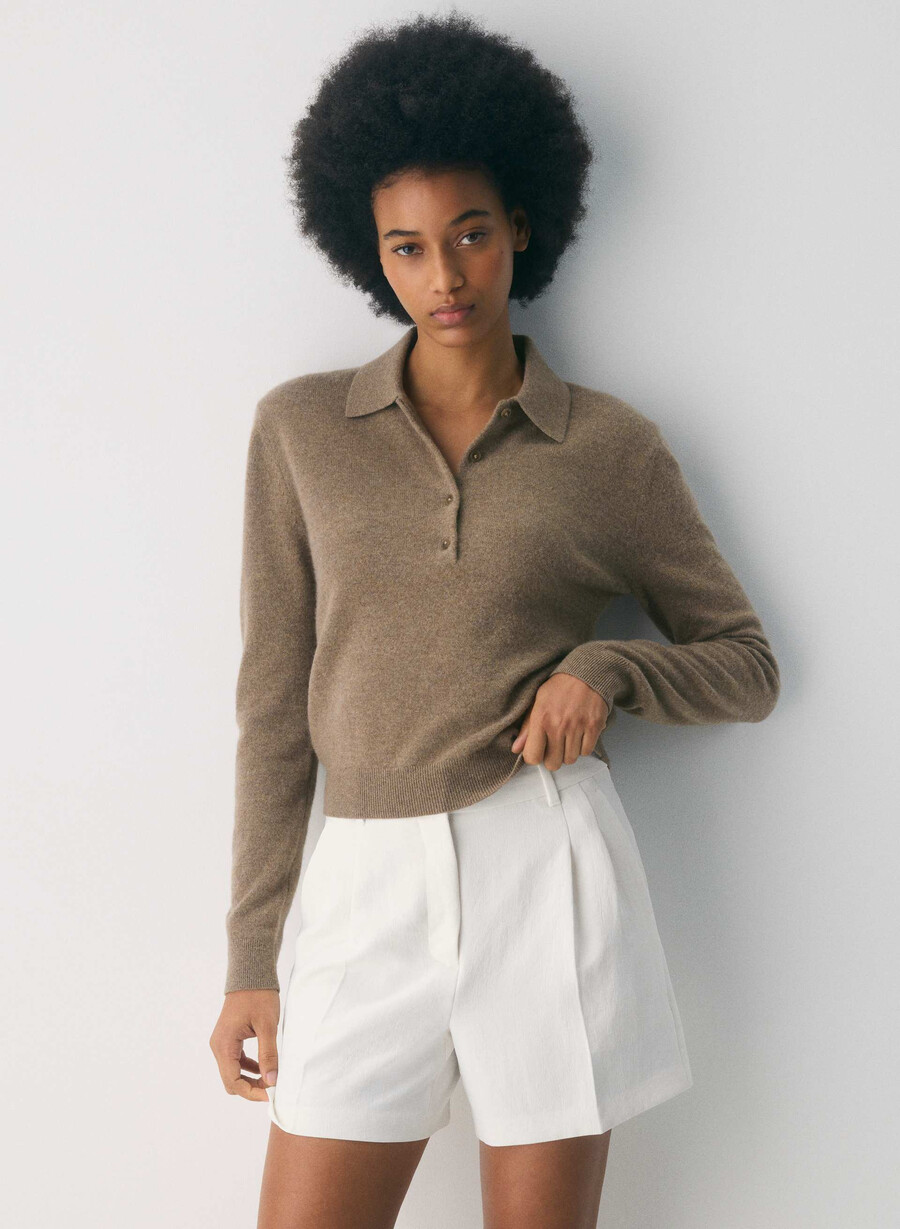 pantaloni scurți the effortless short la jumătatea coapsei - crepette deschis cu mesteacĂn